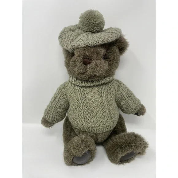 Vintage‎ Gund 1982 Golf Teddy Bear Golf Hat Sweater Leather Paws Jointed