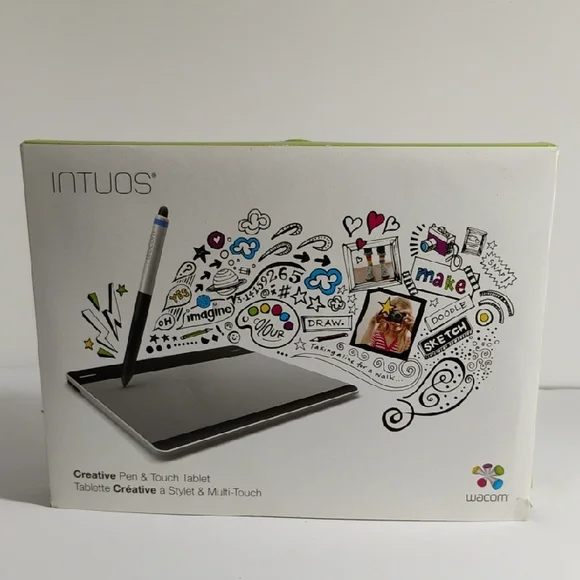 Intuos Wacom Black Digital Drawing Tablet with Stylet & Multi-Touch