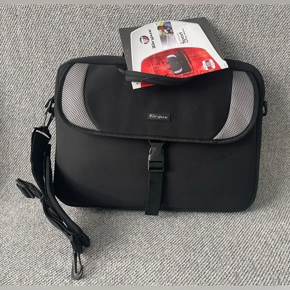 Targus Black and Gray Laptop Bag with Front Flap Closure