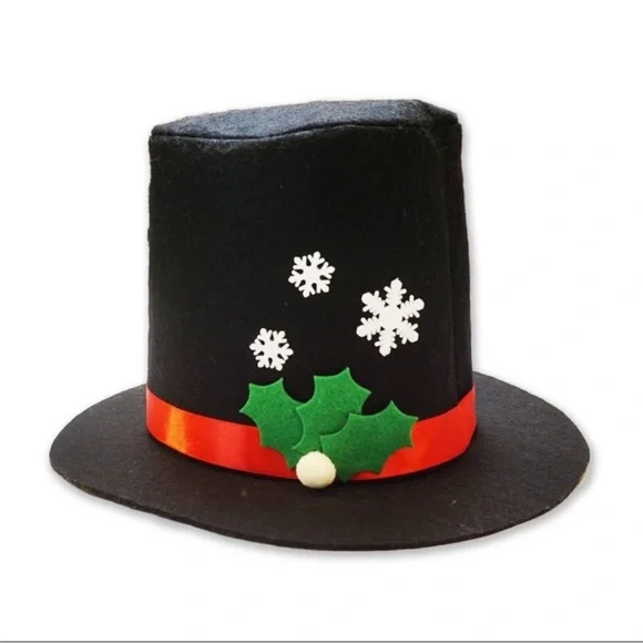 New Target Bullseye Playground Holiday Snowman Novelty Black Hat, Adult size