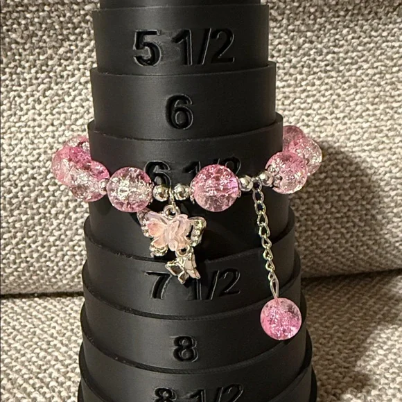 5/$25 Pink Beaded Bracelet with Butterfly Charm