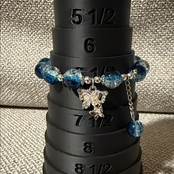 5/$25 Blue Beaded Bracelet with Butterfly Charm
