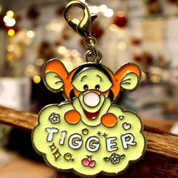 Tigger Keychain, Backpack, Zipper Pull Charm with Orange & Yellow Design