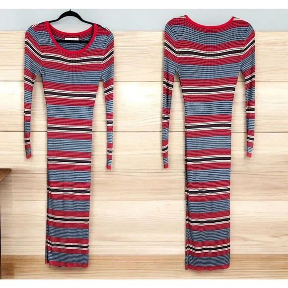 Abercrombie & Fitch Sweater Maxi Mermaid Dress Size Small Ribbed Long-Sleeve Y2K