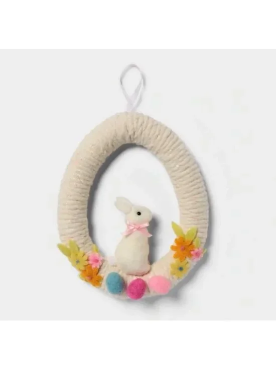 Target Easter Felt Bunny Floral Wreath Spritz™ Wall Decor Springtime Nursery