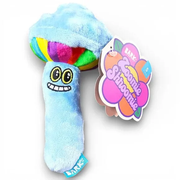Bark Box Zoomie Shroomie Plush Dog Toy Squeaker Crinkle Small 0-20 Pounds NEW