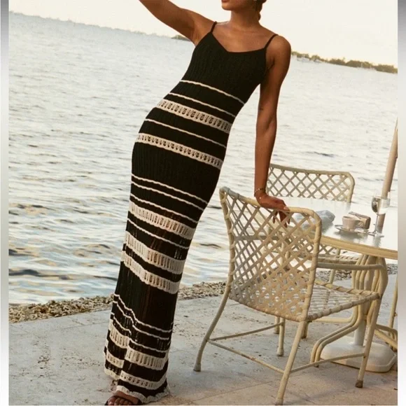 NWT Abercrombie & Fitch Crochet-Style Maxi Dress Size Medium
