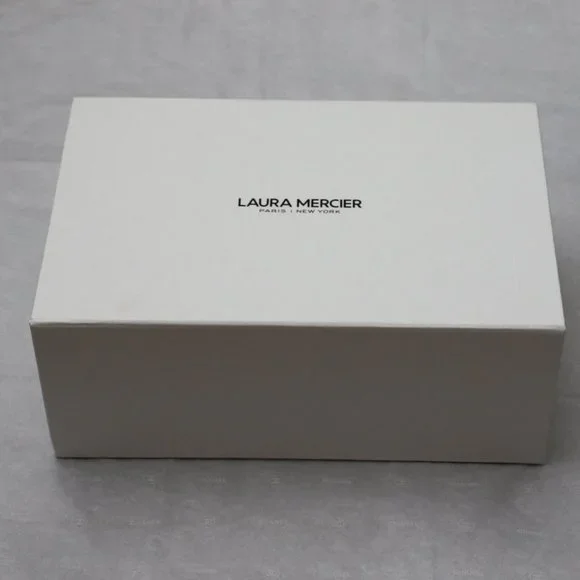 Laura Mercier White Cardboard Magnetic Flap Empty Gift Box White & Black