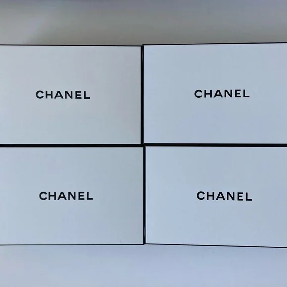 4 Authentic CHANEL Boxes Empty White & Black Medium Size Box Lot
