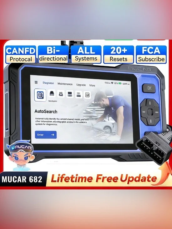 MUCAR 682 AI-Assist Diagnostic Scanner Full System Scan 20 Services CANFD