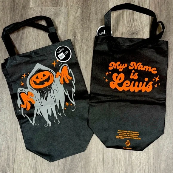 Target Bullseye Set of 2 Halloween My Name is Lewis Trick or Treat Large Bags