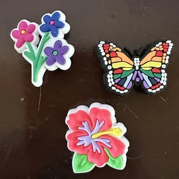 Shoe Charms Set – Flowers & Butterfly Accessories for Crocs, Clogs, Kids