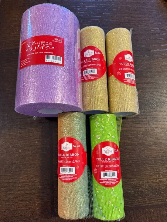 Glitter Tulle Ribbon Lot