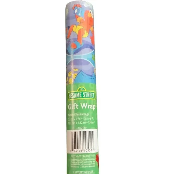 Sesame Street Gift Wrap 2.5 Ft x 5 Ft Roll Swim Theme Characters Paper 12.5 Sq F