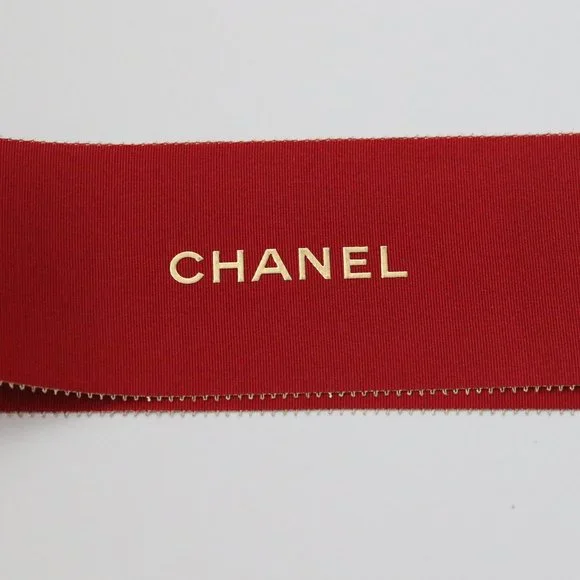 CHANEL Red & Golden Ribbon Gift Wrap Craft