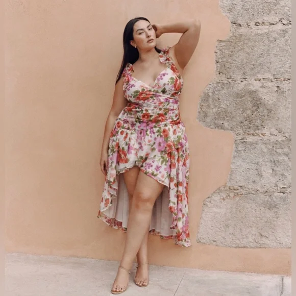 New Abercrombie & Fitch Pink and Green Floral Dress size XL P