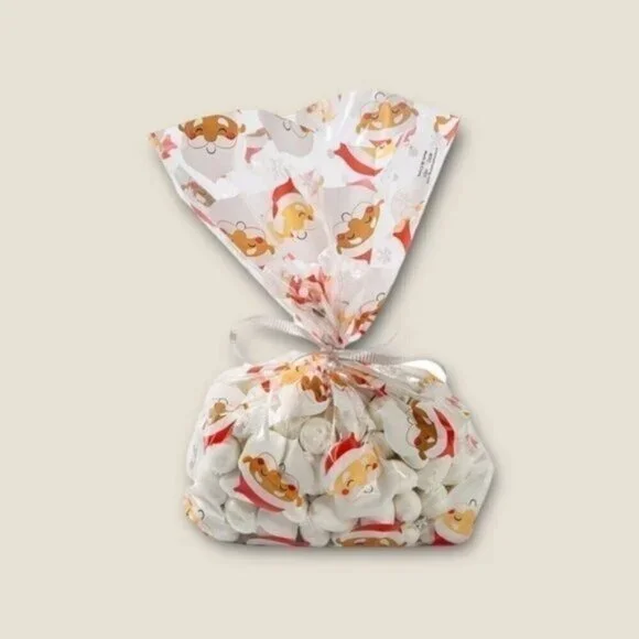 Christmas Diverse Santas Cellophane Bags - 12 Pc.