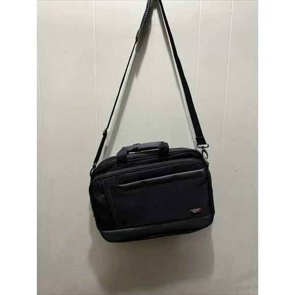 TUMI LAPTOP/MESSENGER BAG BLACK BALLISTICS NYLON 15x11in