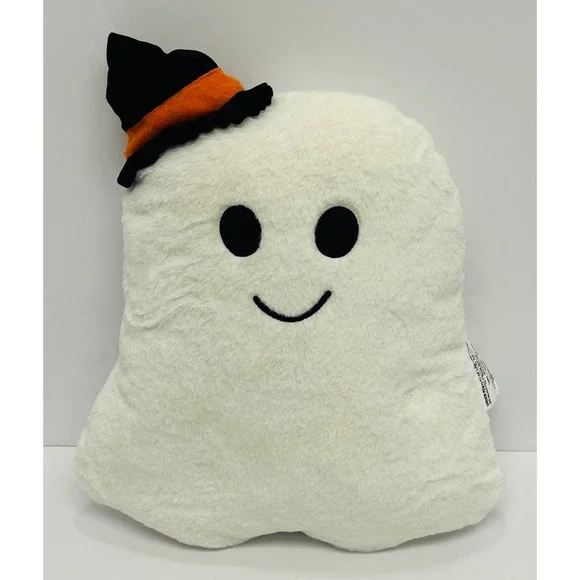 Target Halloween Ghost Plush Decorative Pillow Witch Hat White 13.5x12