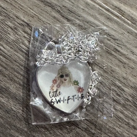 Little Swiftie Heart Pendant Necklace with Silver Chain