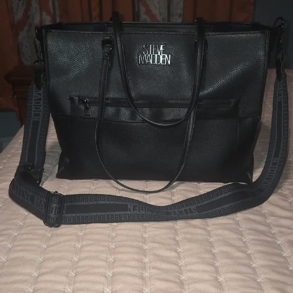 Steve Madden Black Laptop Bag for Men