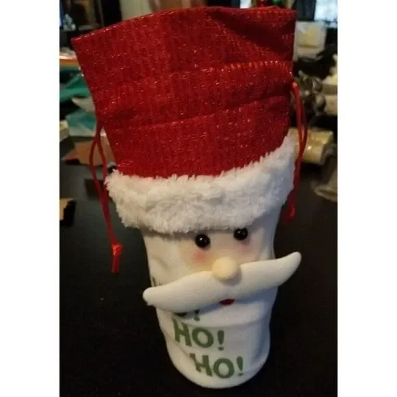 Christmas Santa Wine Bottle Gift Bag HO! HO! HO!