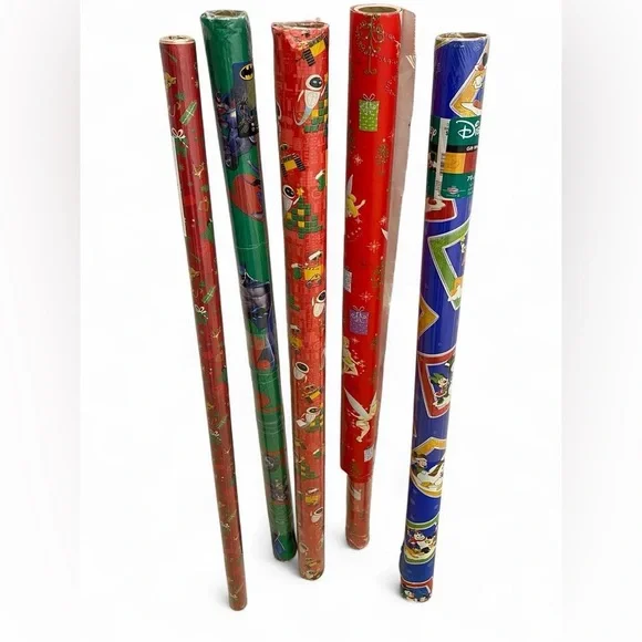 Vintage Y2K Character Birthday Christmas Wrap Paper Disney Mickey Tinker Bell