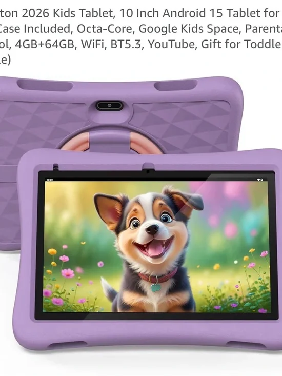 Kids Tablet with Protective Purple Case - 10