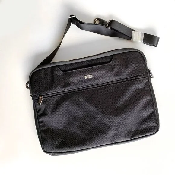Tumi 2Way Balistic Black Nylon Alpha Computer Briefcase Business Crossbody Bag
