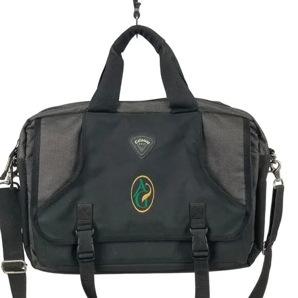Callaway Golf Briefcase Bag Black Messenger Embroidered Computer Business Travel