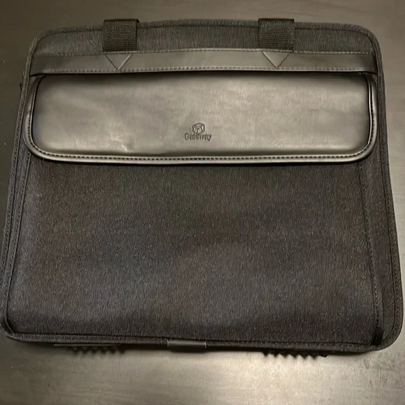 NWT black computer case with hand and shoulder straps