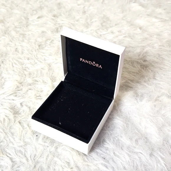 Pandora velvet lined gift box bracelet charms white black