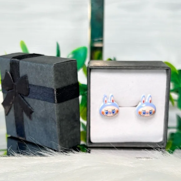Cute Blue‎ Monster Character Stud Earrings