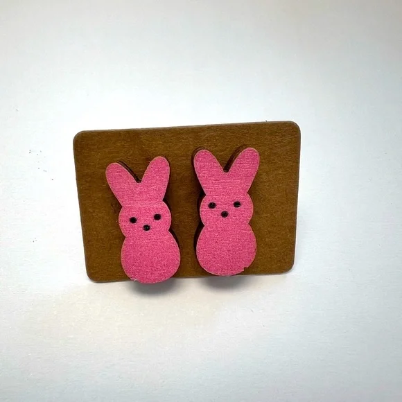 PINK BUNNY STUD EARRINGS