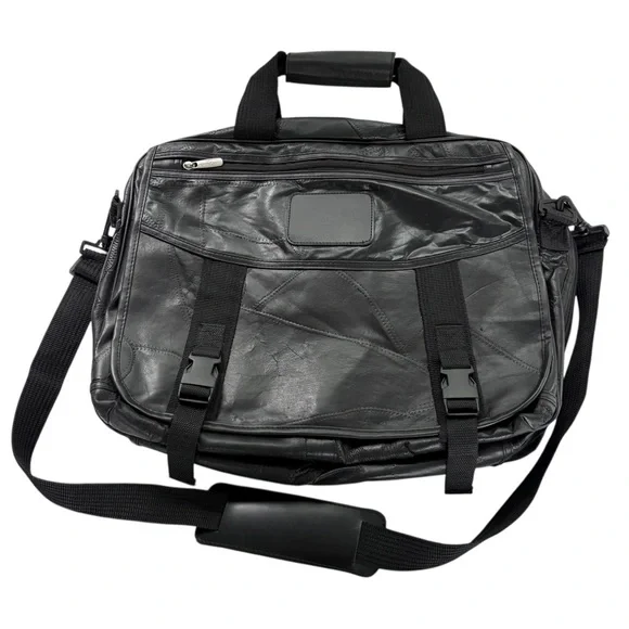 Black Leather Laptop Bag