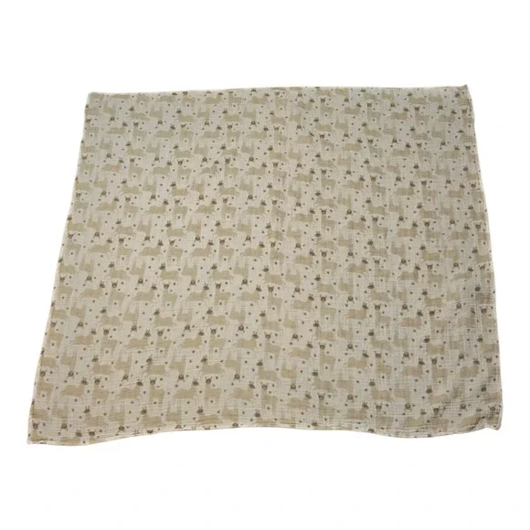 Lulujo Baby Cotton Muslin Swaddle Llama Swaddle Blanket, 47x47-Inch