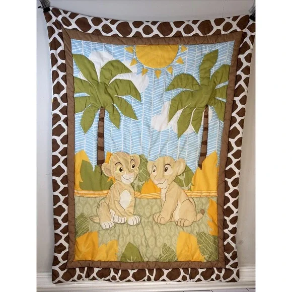 Disney Baby Lion King Crib Comforter Blanket‎ Simba Nala 32x45 Animal Soft