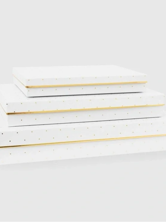 White and Gold Polka Dot Gift Boxes