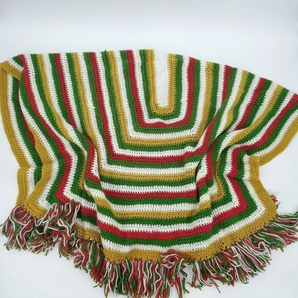 Vintage Granny Square Crochet Rectangle Afghan