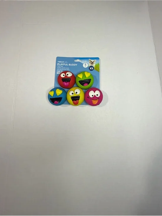 Vibrant Emoji Squeezable Balls Set - Red, Green, Yellow, Blue, Pink
