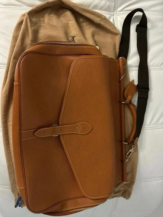 Louis Vuitton Cognac Epi Leather Laptop Messenger Bag