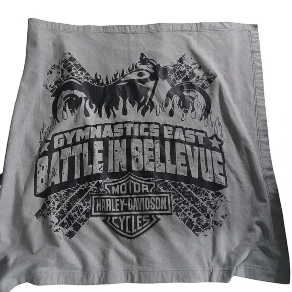Gildan Throw Blanket Non-Standard 50x54 Gray Harley-Davidson Motorcycle Graphic