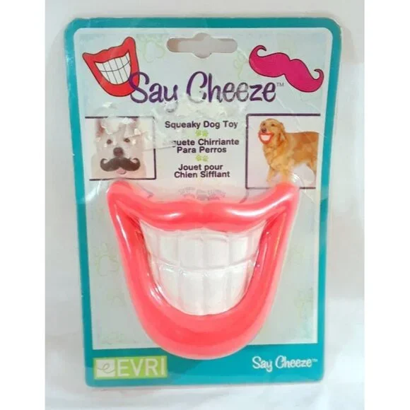 Say Cheese Smiley Mouth Squeaky Dog Toy
