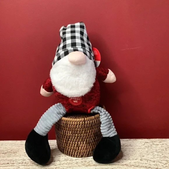 Pet Shoppe SANTA Plush Dog Toy Push Belly& My Hat Pops Up Legs Pull Back & Forth