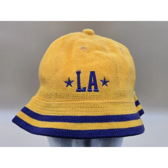 Vintage Nike Los Angeles Lakers Throwback Bucket Hat Yellow/Purple LA Lakers Cap