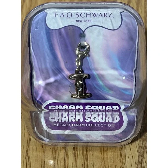 FAO Schwarz Charm Squad Metal Charm Collection Gold Tone Initial Letter I New