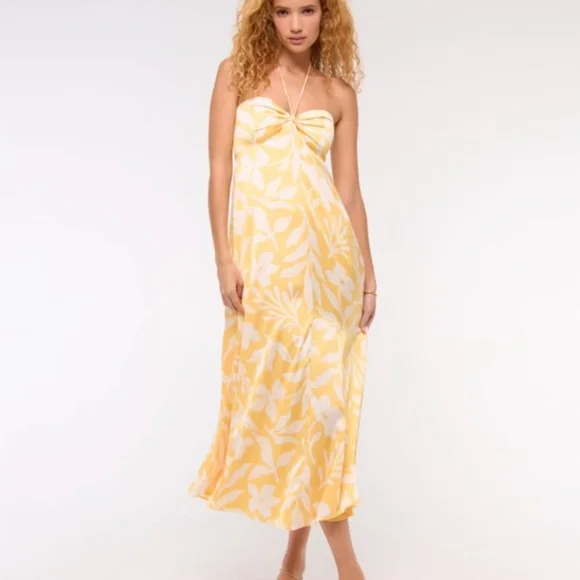 NWT Abercrombie Twist-Front Flowy Maxi Dress
