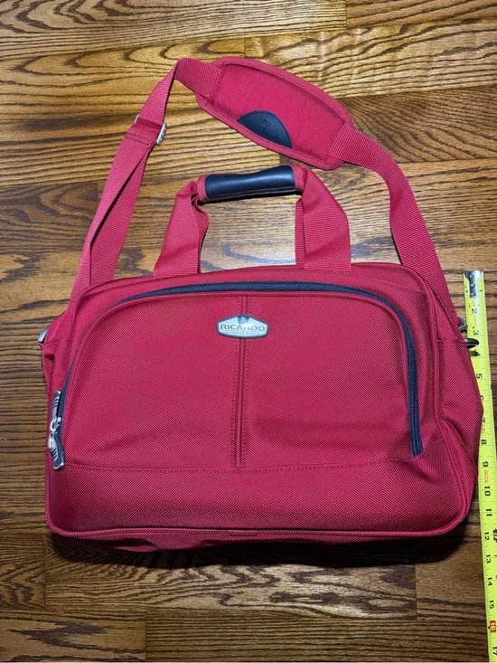 Ricardo Beverly Hills Red Overnight Carry-On Shoulder Hand Bag Luggage Suitcase
