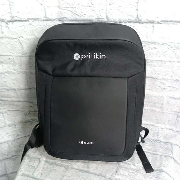 Ezri Pritikin Black Laptop Backpack USB Charging Port Commuter Bag s10
