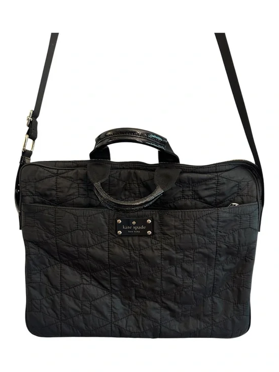 kate spade Black Quilted Laptop Tote with Crossbody Strap